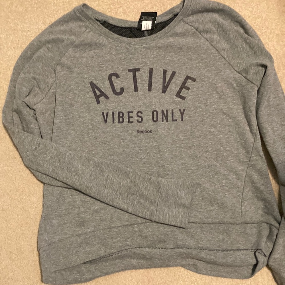 Active vibes only Grey Reebok sweatshirt. Lightly used. Small Womens